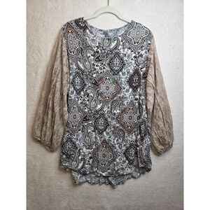 Honeyme Curvy 3X Women's Rayon Boho Tunic